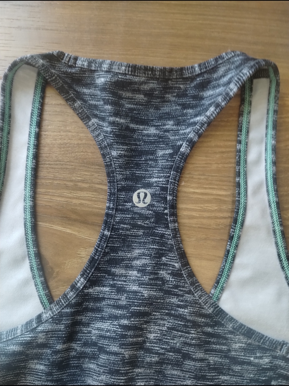 lululemon athletica Gray Space-Dye Racerback Tank with Mint Trim